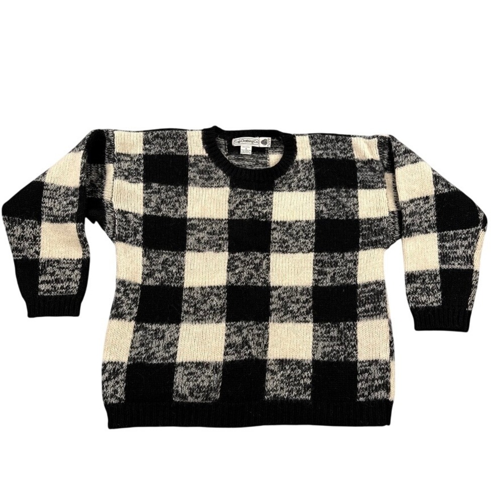 Vintage Gap Clothing Co Sweater Mens Small 100% Wool Buffalo Plaid Checkered